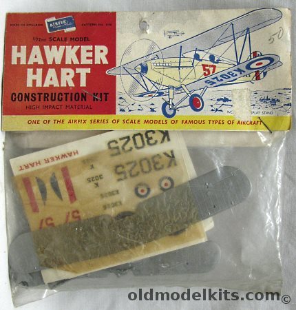Airfix 1/72 Hawker Hart First Issue - Bagged with Header, 1398 plastic model kit
